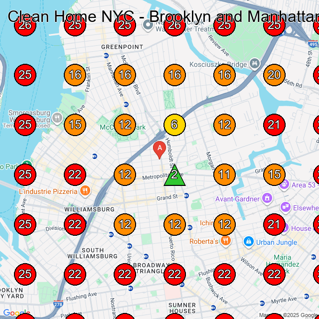 Clean Home NYC - Brooklyn and Manhattan ONLY GeoGrid visibility map for House Cleaning Service in None
